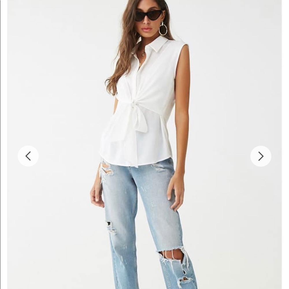 Semi Sheer Button Front Shirt - Picture 5 of 6